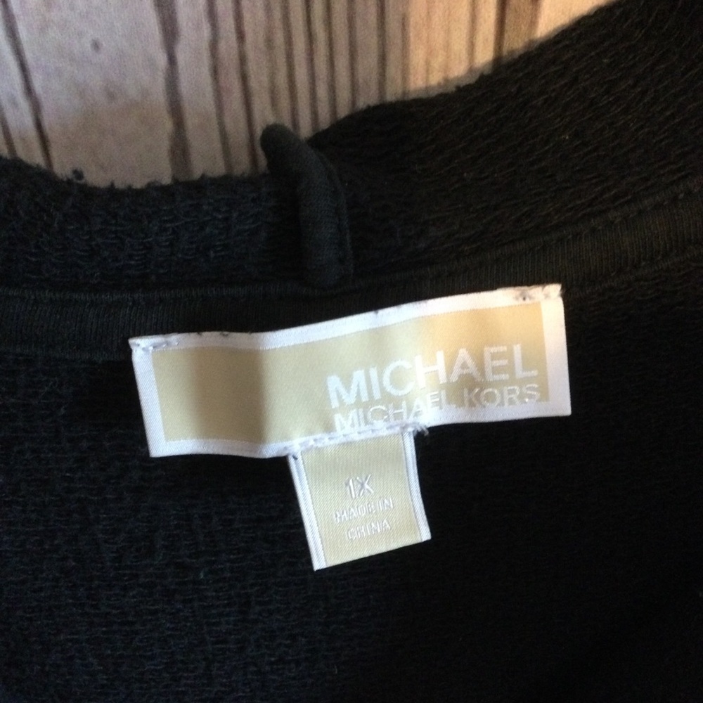 Michael Kors Black Fleece Hooded Women's Top Cozy Stylish Casual Size 1X - Picture 3 of 5